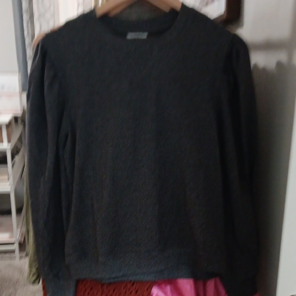 Dark Gray Long Sleeve Sweater And Shorts Set